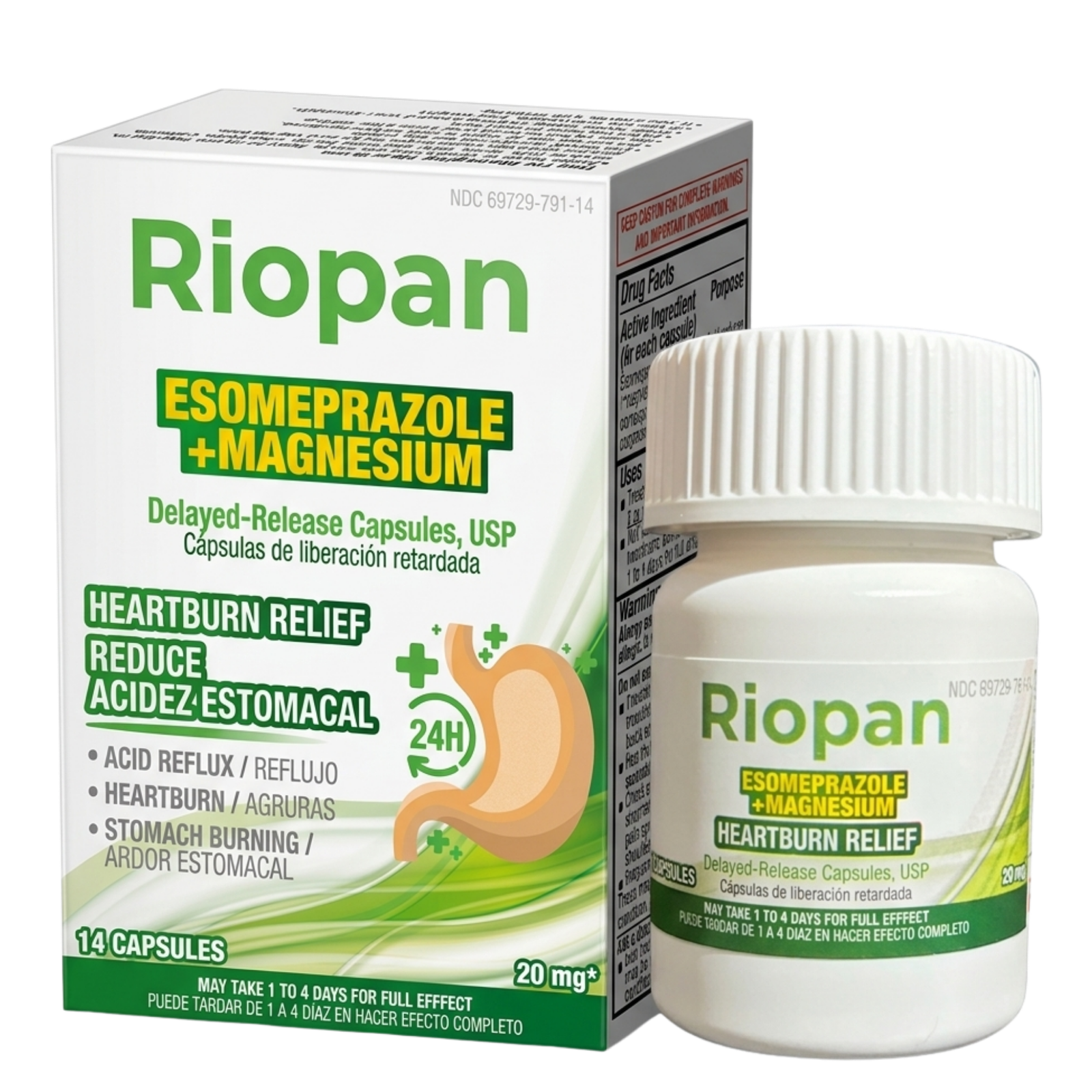 Riopan Esomeprazole Magnesium 20mg delayed-release capsules, 14-day course